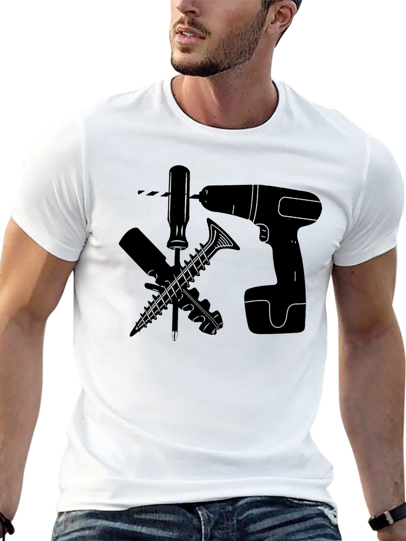 DIY Tools Graphic Tee - Black Cotton