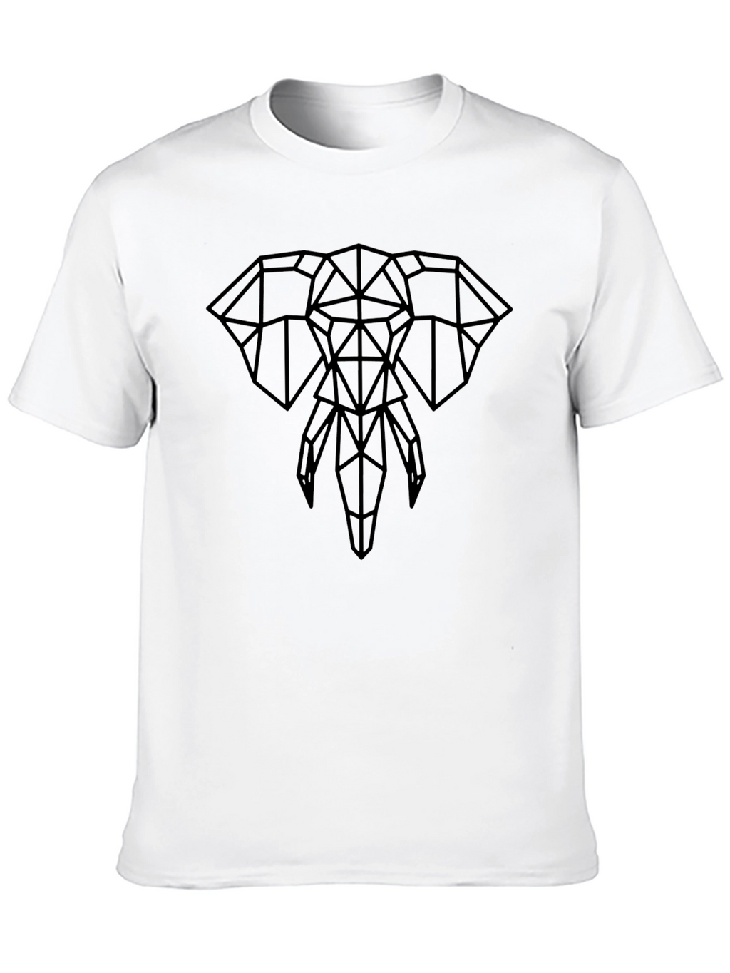 Geometric Elephant Graphic T-Shirt - Black