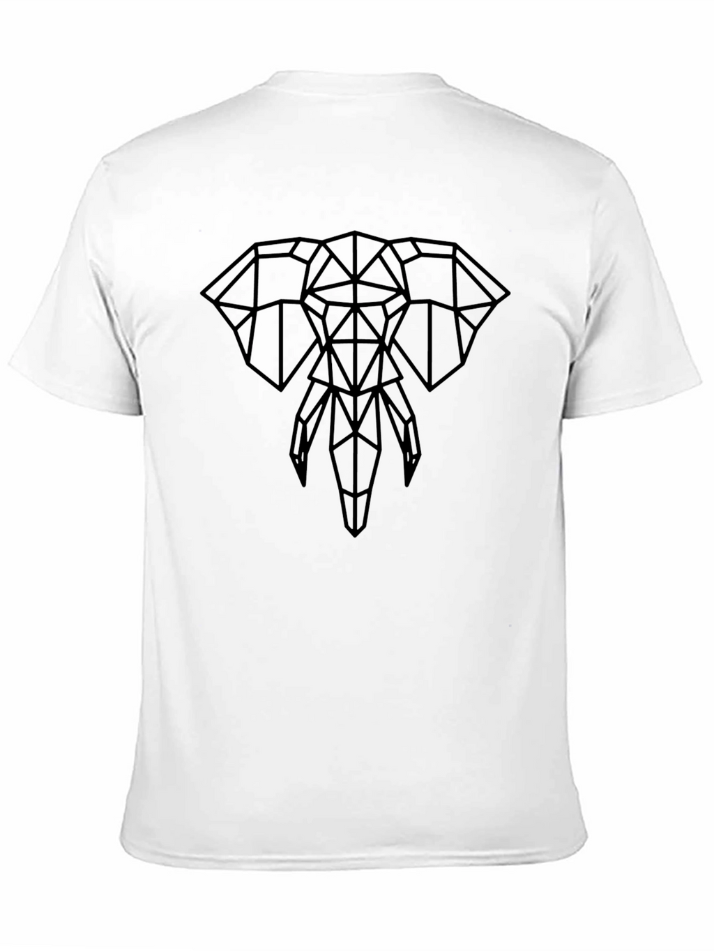Geometric Elephant Graphic T-Shirt - Black