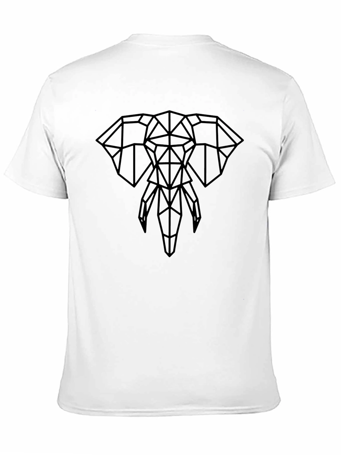 Geometric Elephant Graphic T-Shirt - Black