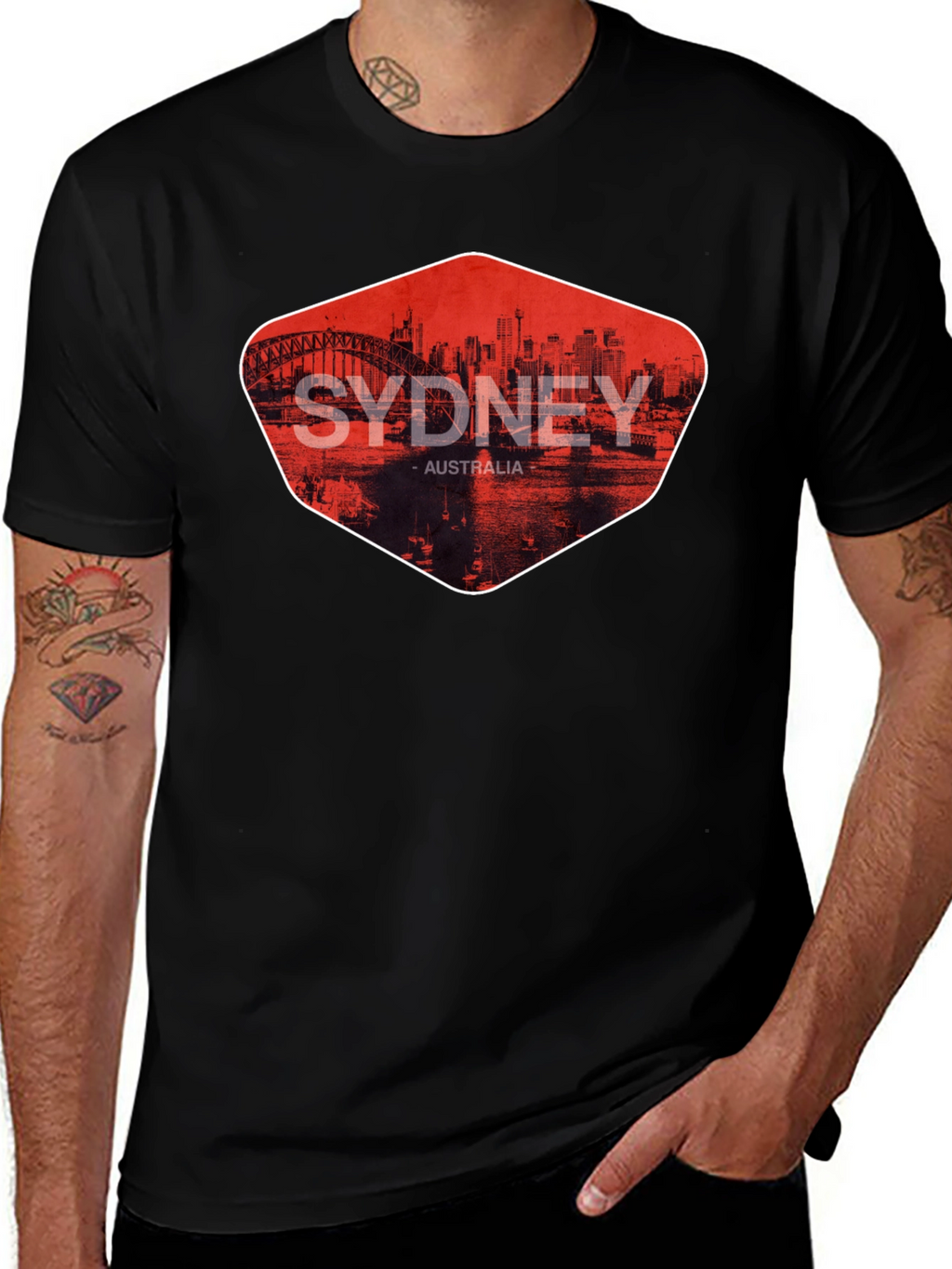 Sydney Australia Graphic Print Mens T-Shirt