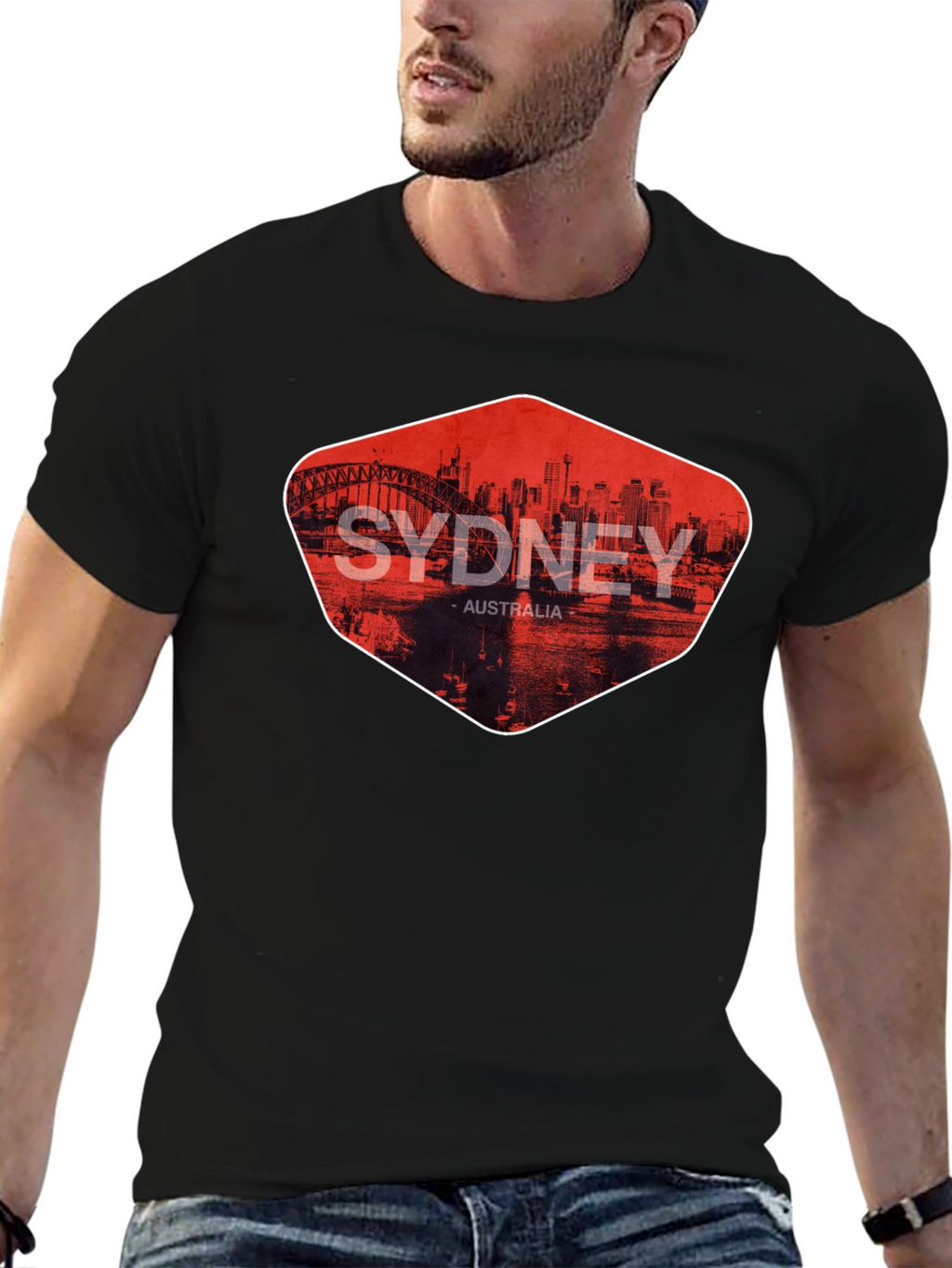 Sydney Australia Graphic Print Mens T-Shirt