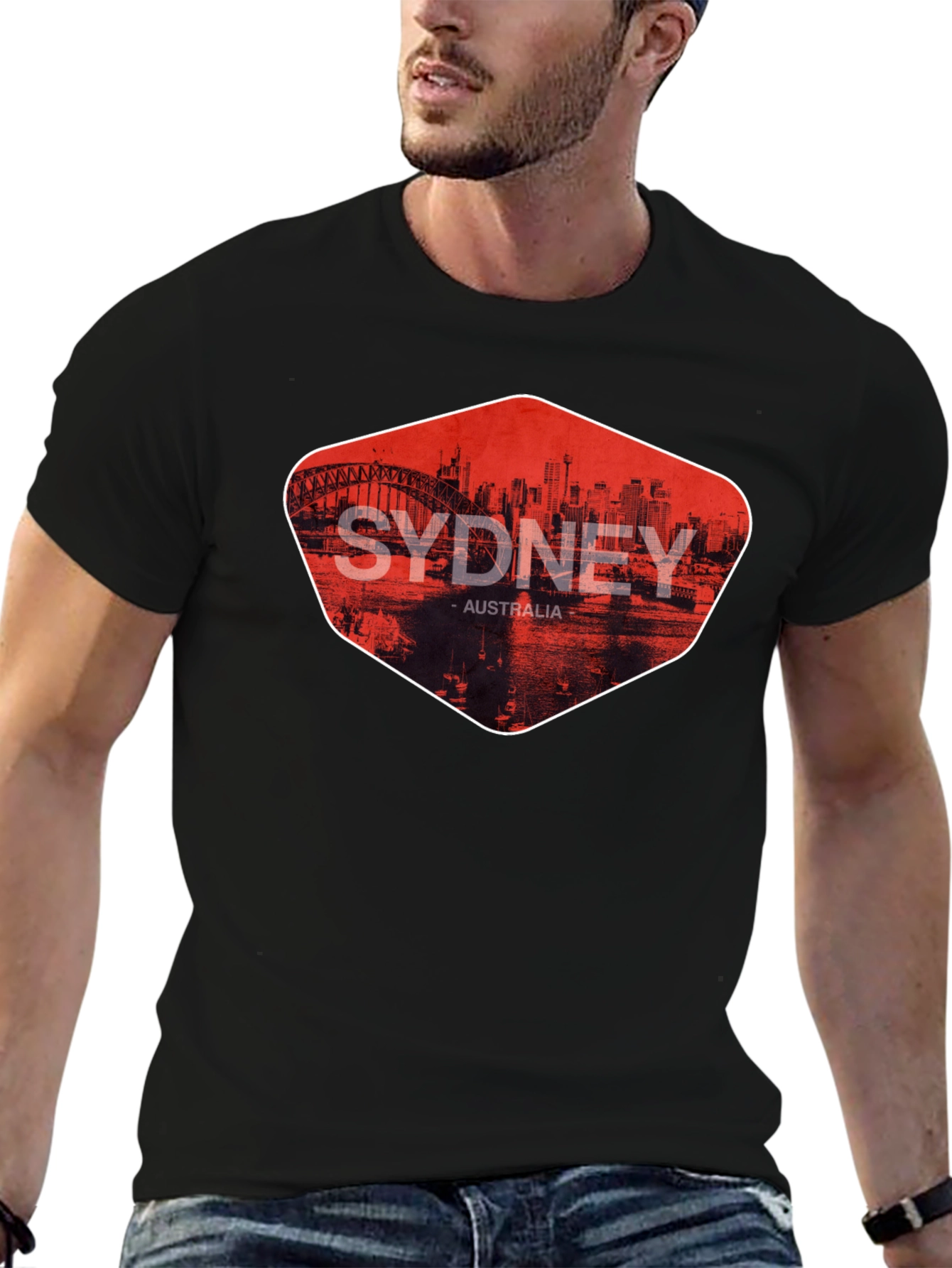 Sydney Australia Graphic Print Mens T-Shirt