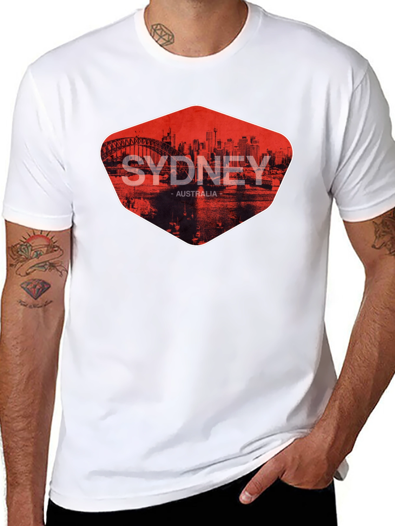 Sydney Australia Graphic Print Mens T-Shirt