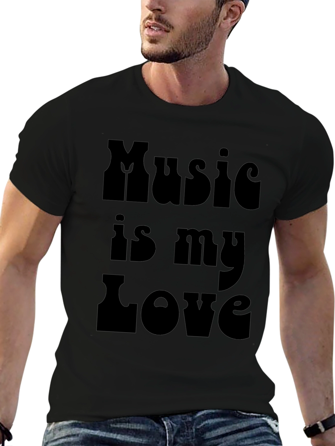 Music is My Love Black Graphic Tee