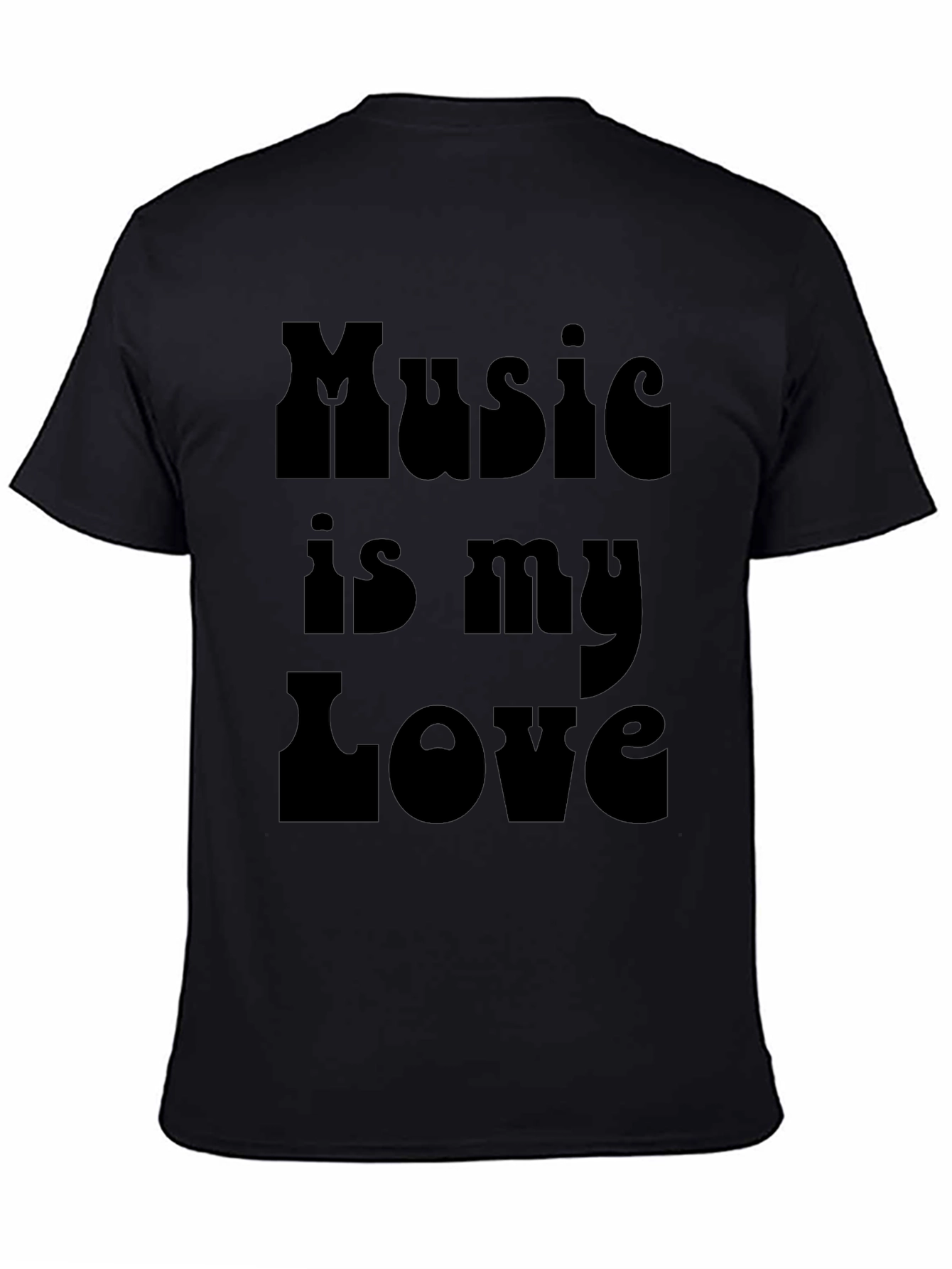 Music is My Love Black Graphic Tee