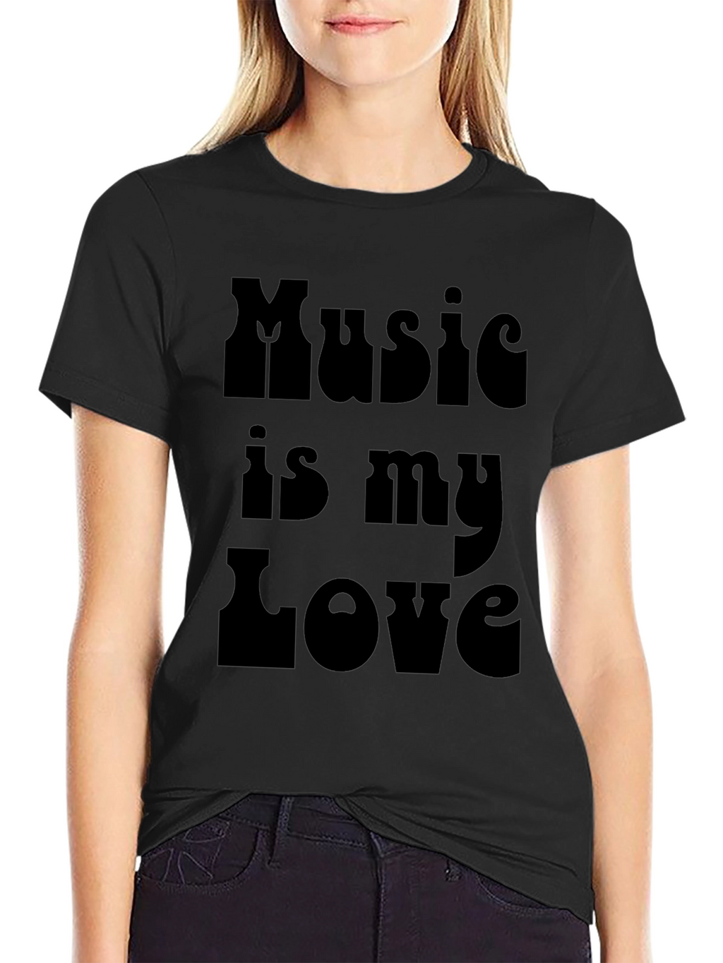 Music is My Love Black Graphic Tee