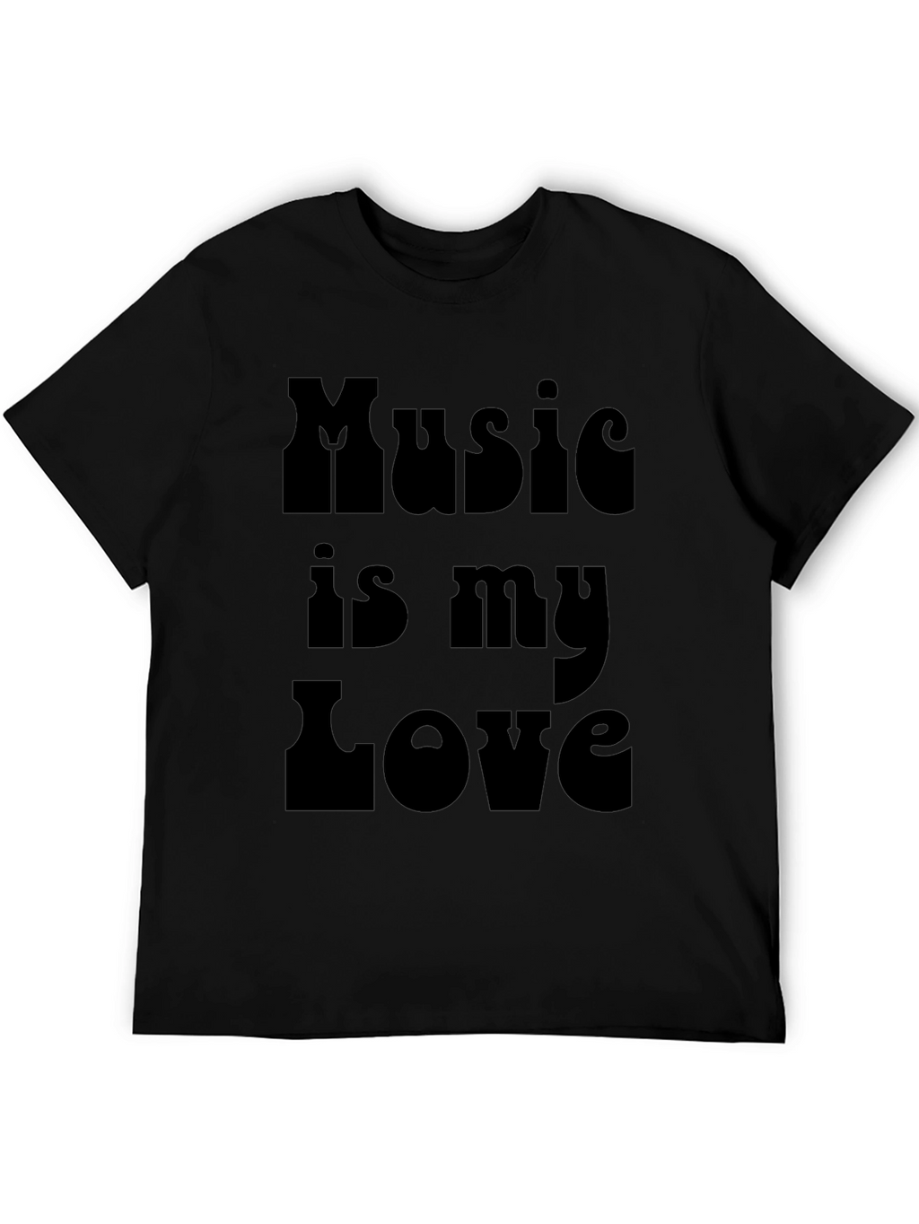 Music is My Love Black Graphic Tee