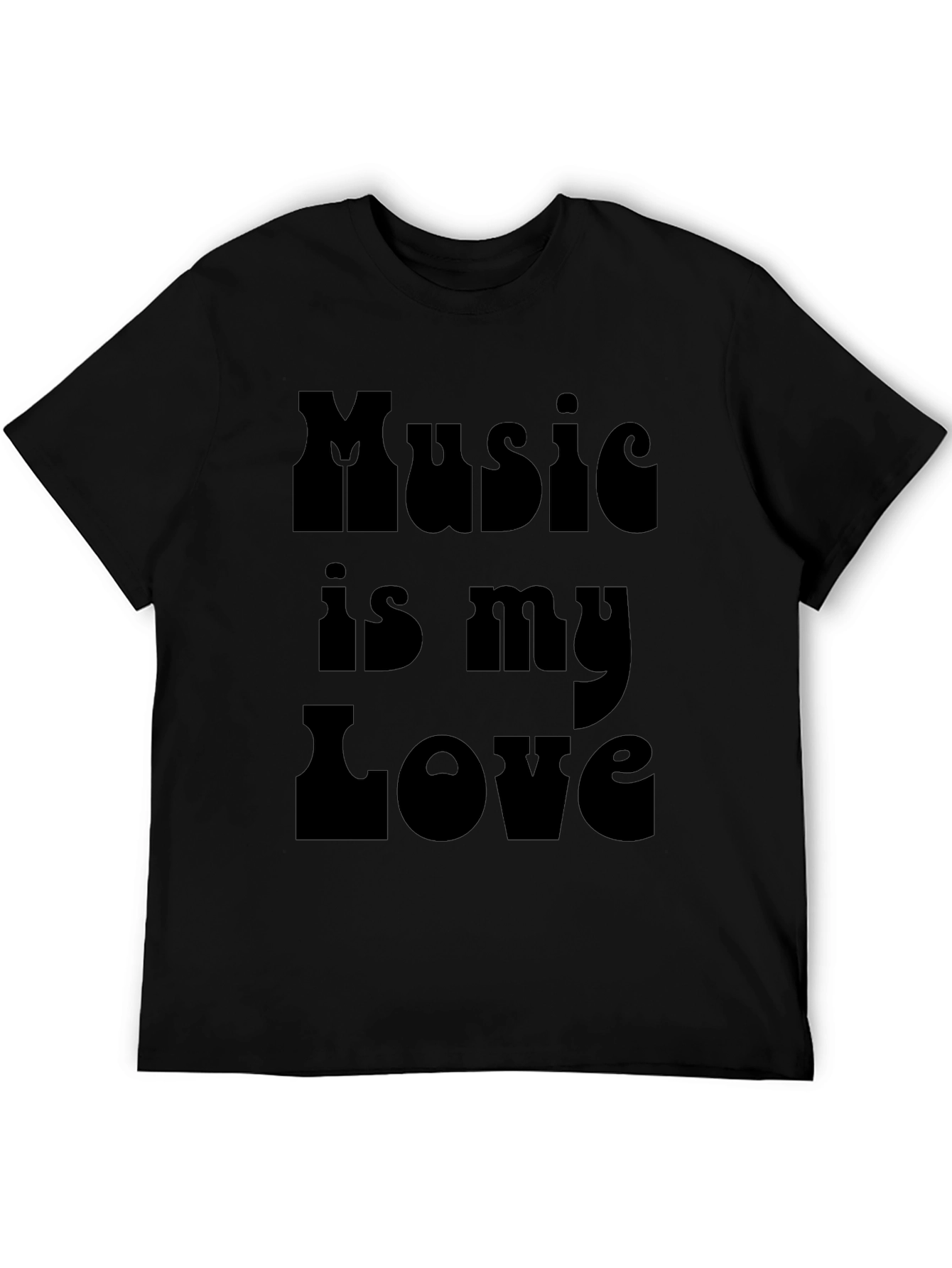 Music is My Love Black Graphic Tee