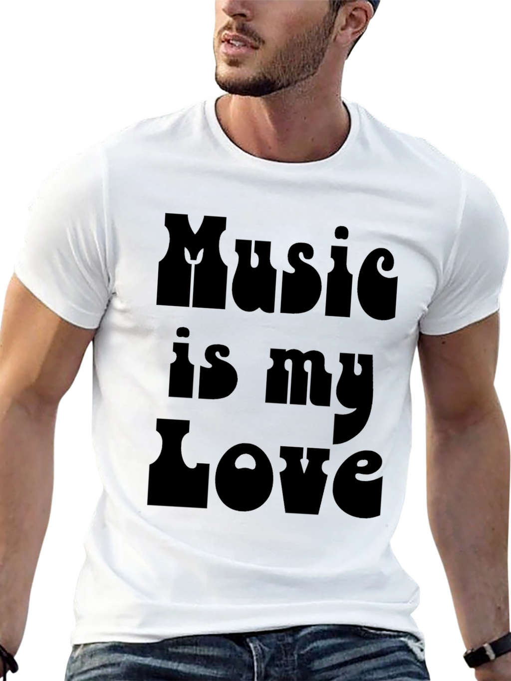 Music is My Love Black Graphic Tee