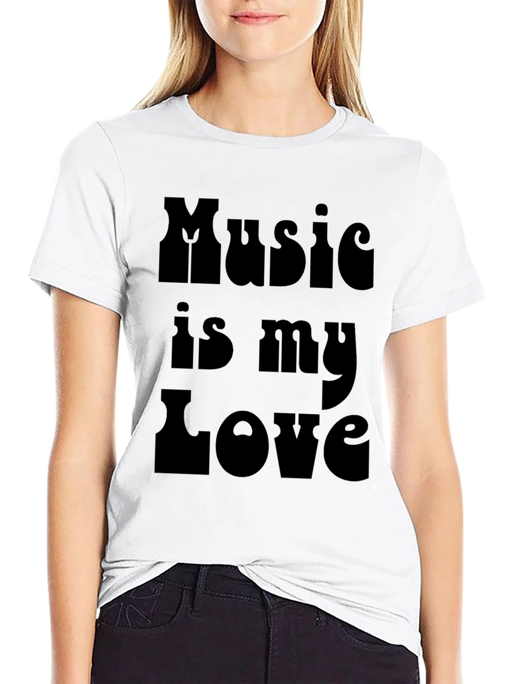 Music is My Love Black Graphic Tee