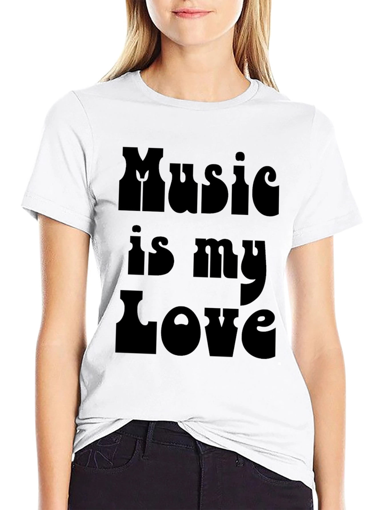 Music is My Love Black Graphic Tee