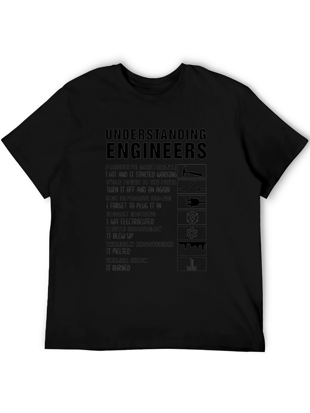 Understanding Engineers Black Graphic Tee
