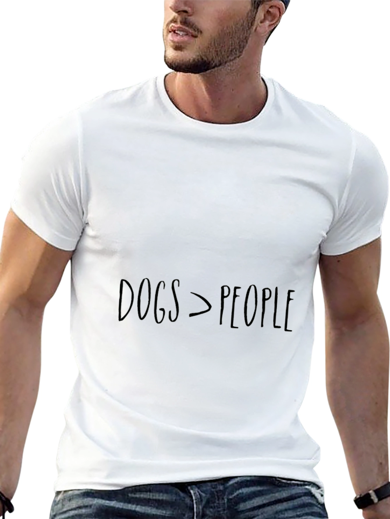 Dogs > People T-Shirt - Black Crew Neck