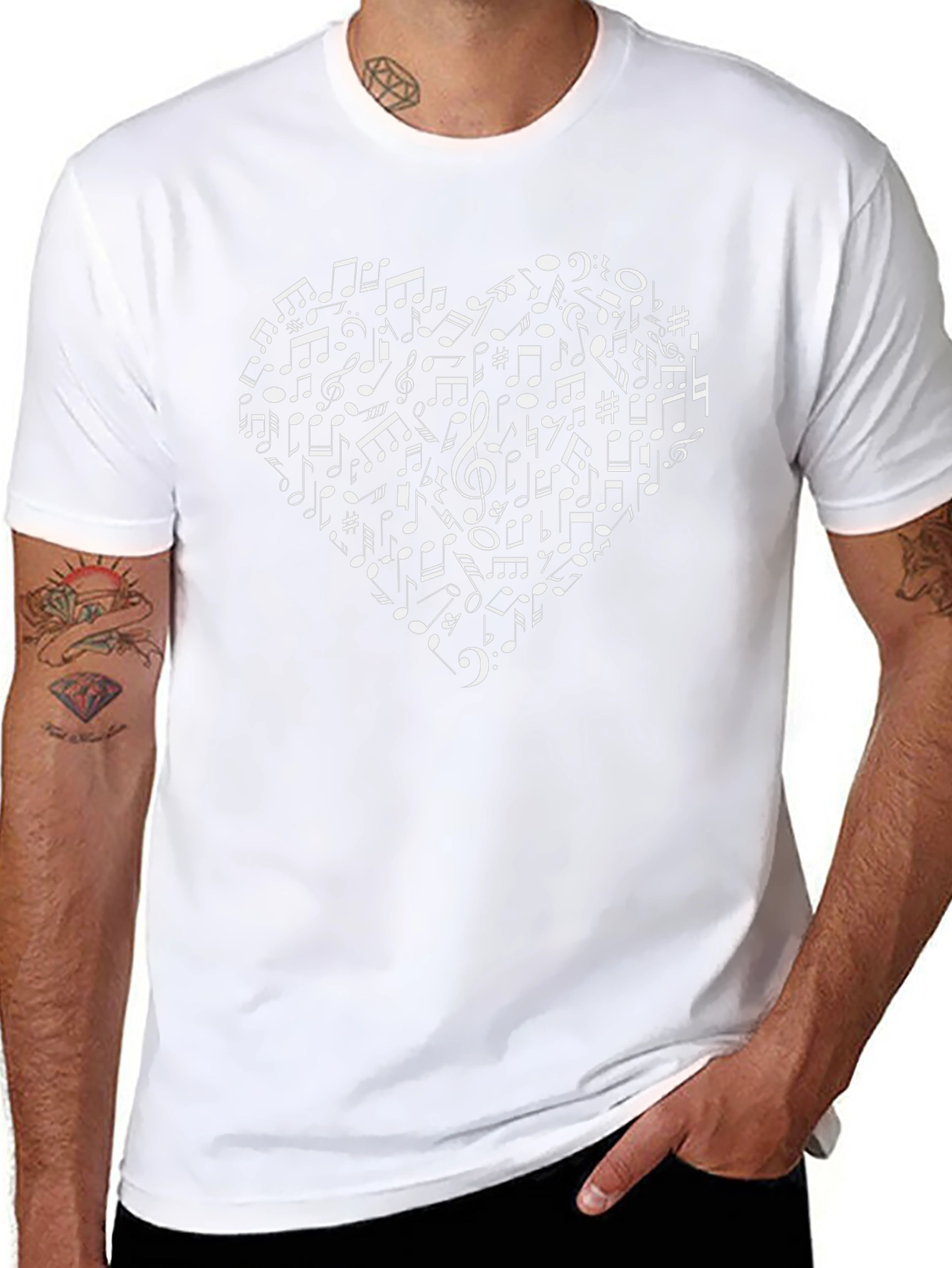 Musical Heart Graphic Tee - Black