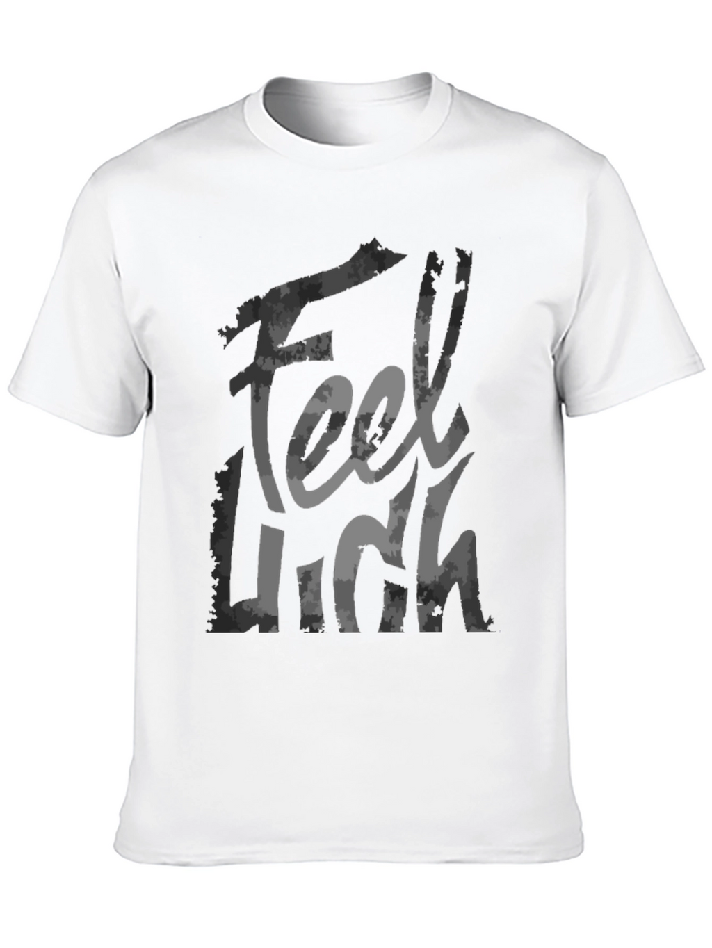Feel High Graphic Print Black T-Shirt