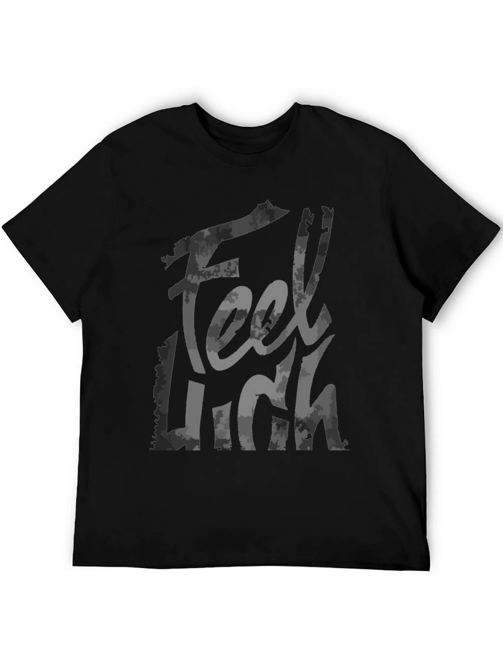 Feel High Graphic Print Black T-Shirt